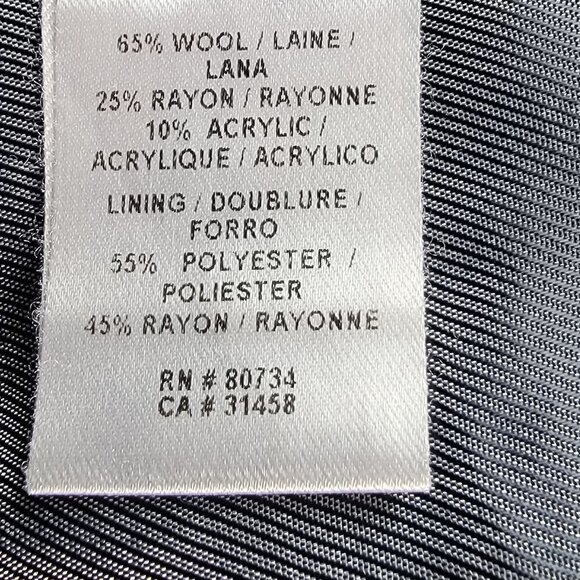 BCBGMAXAZRIA Coat Black Long Sleeve Lined Double Breasted Wool Rayon Acrylic M - Picture 10 of 10